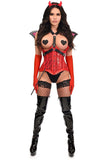 Daisy Corsets Top Drawer 5 PC Red Sequin Devil Harness Corset Costume - Daisy Corsets - Flyclothing LLC