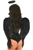 Daisy Corsets Top Drawer 4 PC Black Lace Dark Angel Corset Costume - Daisy Corsets - Flyclothing LLC