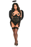 Daisy Corsets Top Drawer 4 PC Black Lace Dark Angel Corset Costume - Daisy Corsets - Flyclothing LLC