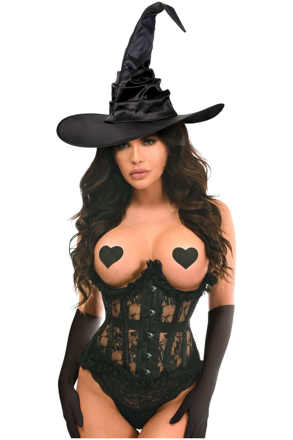 Daisy Corsets Top Drawer 3 PC Black Lace Witch Corset Costume - Daisy Corsets - Flyclothing LLC