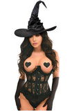 Daisy Corsets Top Drawer 3 PC Black Lace Witch Corset Costume - Daisy Corsets - Flyclothing LLC