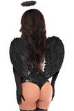 Daisy Corsets Top Drawer 4 PC Black Patent Dark Angel Corset Costume - Daisy Corsets - Flyclothing LLC