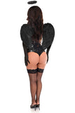 Daisy Corsets Top Drawer 4 PC Black Patent Dark Angel Corset Costume - Daisy Corsets - Flyclothing LLC