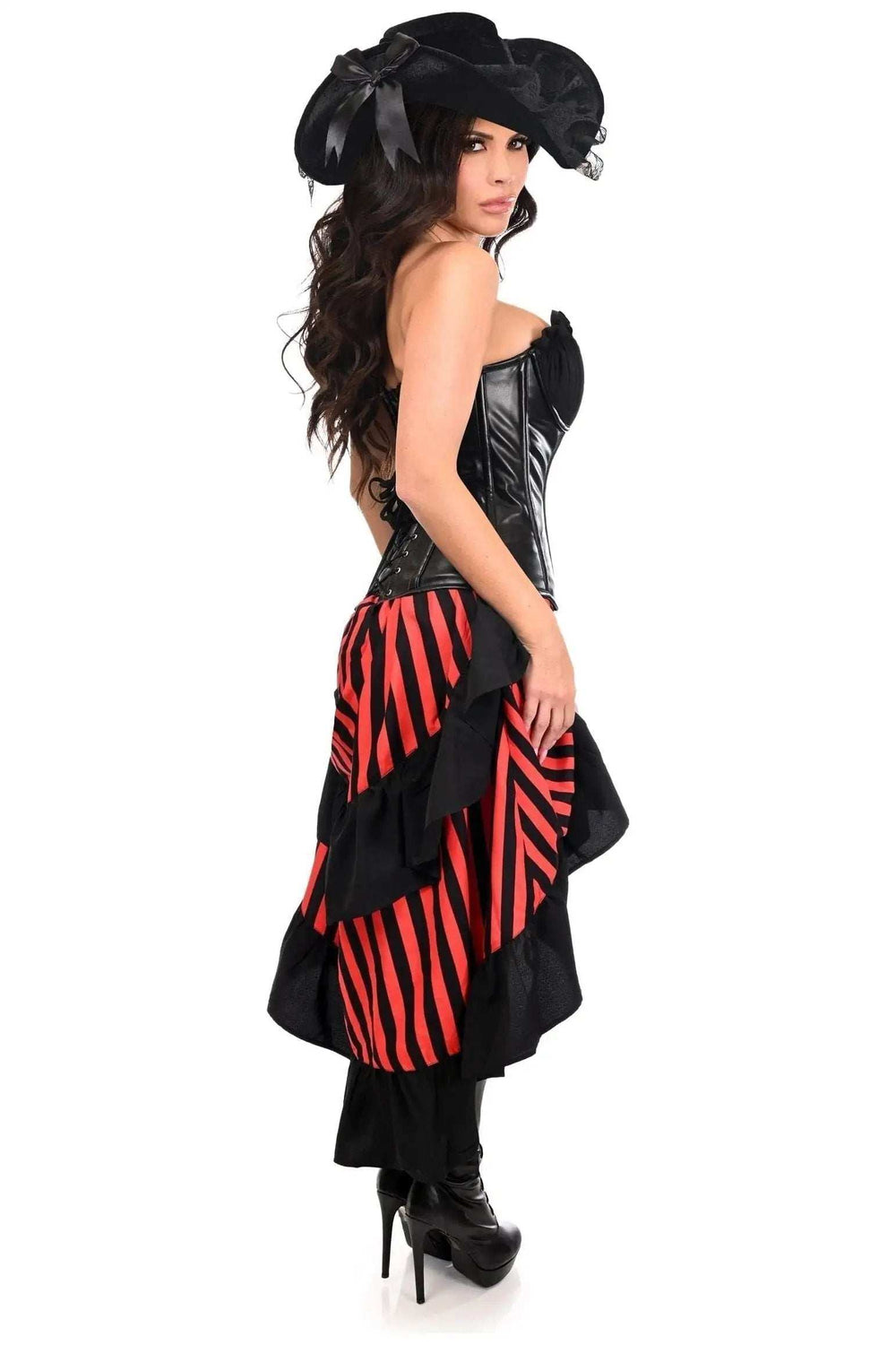 Daisy Corsets Top Drawer 4 PC Black/Red Premium Pirate Corset Costume - Daisy Corsets - Flyclothing LLC