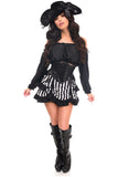 Daisy Corsets Top Drawer 4 PC Black/White Striped Premium Pirate Corset Costume - Daisy Corsets - Flyclothing LLC