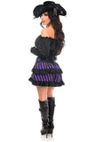 Daisy Corsets Top Drawer 4 PC Black/Purple Striped Premium Pirate Corset Costume - Daisy Corsets - Flyclothing LLC