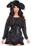 Daisy Corsets Top Drawer 4 PC Black/Grey Striped Premium Pirate Corset Costume - Daisy Corsets - Flyclothing LLC