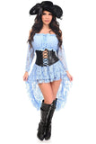 Daisy Corsets Top Drawer 4 PC Lt Blue Premium Pirate Corset Costume - Daisy Corsets - Flyclothing LLC