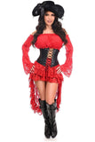 Daisy Corsets Top Drawer 4 PC Red Premium Pirate Corset Costume - Daisy Corsets - Flyclothing LLC
