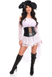 Daisy Corsets Top Drawer 4 PC White Premium Pirate Corset Costume - Daisy Corsets - Flyclothing LLC