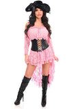 Daisy Corsets Top Drawer 4 PC Lt Pink Premium Pirate Corset Costume - Daisy Corsets - Flyclothing LLC