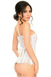 Daisy Corsets Top Drawer White Lace Steel Boned Corset w/Rhinestones - Daisy Corsets - Flyclothing LLC