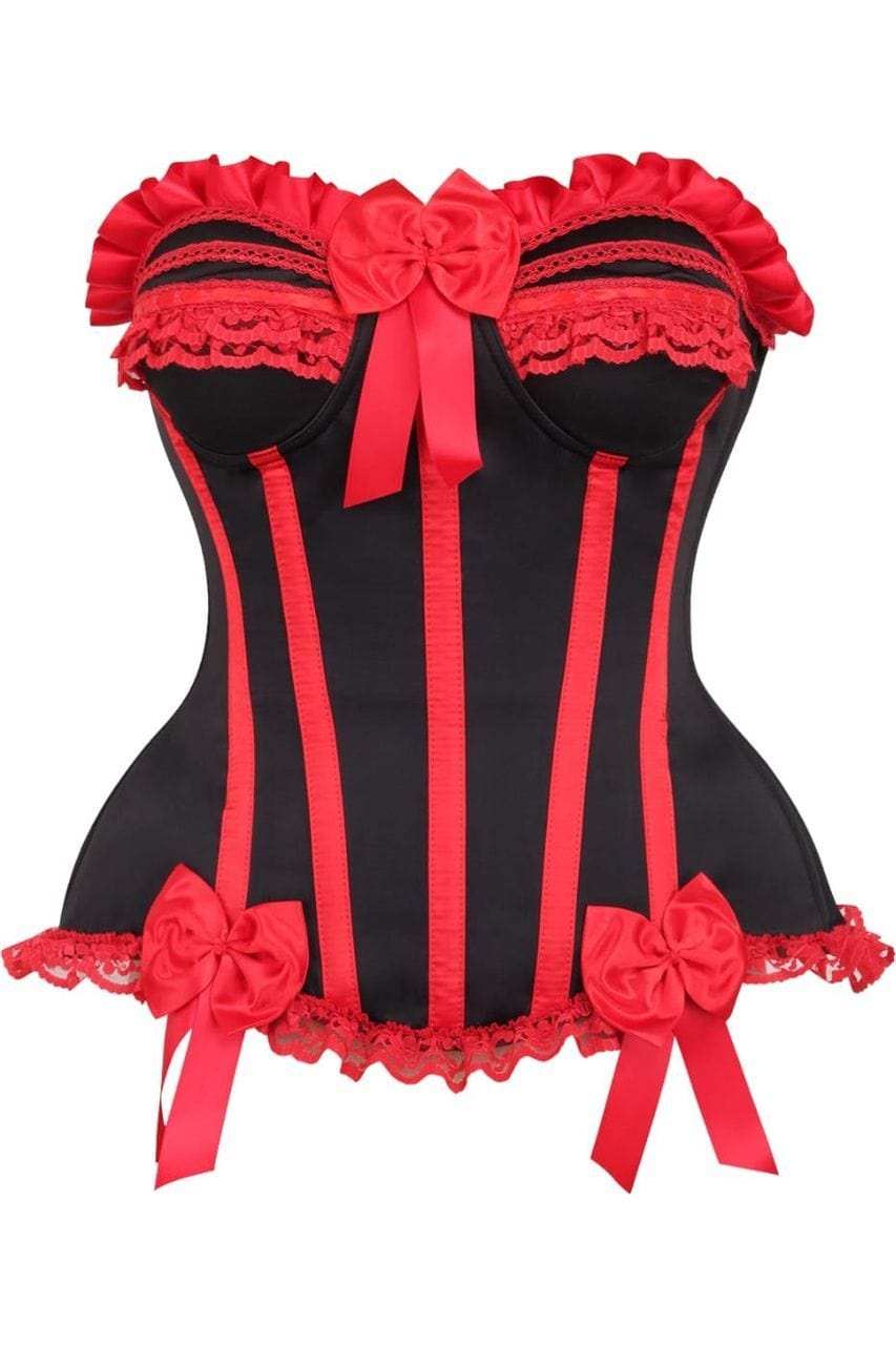 Daisy Corsets Top Drawer Black/Red Steel Boned Burlesque Corset - Daisy Corsets - Flyclothing LLC
