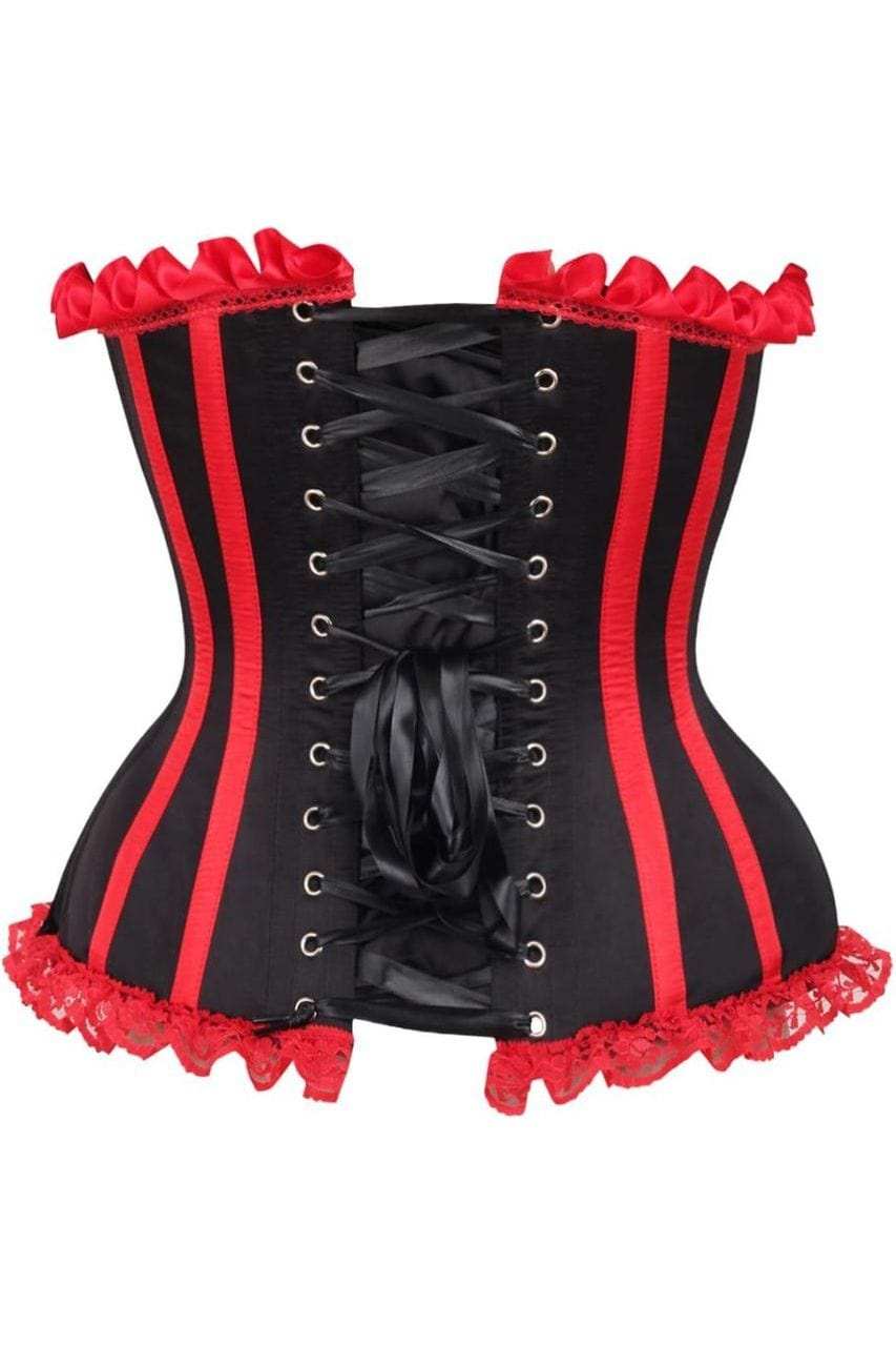 Daisy Corsets Top Drawer Black/Red Steel Boned Burlesque Corset - Daisy Corsets - Flyclothing LLC