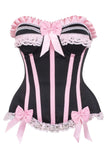 Daisy Corsets Top Drawer Black/Pink Steel Boned Burlesque Corset - Daisy Corsets - Flyclothing LLC