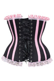 Daisy Corsets Top Drawer Black/Pink Steel Boned Burlesque Corset - Daisy Corsets - Flyclothing LLC