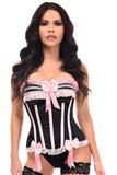 Daisy Corsets Top Drawer Black/Pink Steel Boned Burlesque Corset - Daisy Corsets - Flyclothing LLC