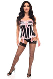 Daisy Corsets Top Drawer Black/Pink Steel Boned Burlesque Corset - Daisy Corsets - Flyclothing LLC