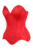 Daisy Corsets Top Drawer Red Satin Steel Boned Overbust Corset - Daisy Corsets - Flyclothing LLC