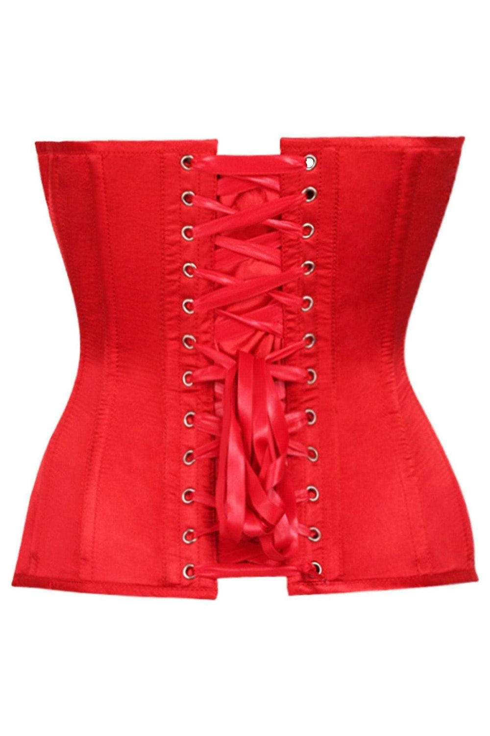Daisy Corsets Top Drawer Red Satin Steel Boned Overbust Corset - Daisy Corsets - Flyclothing LLC