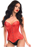 Daisy Corsets Top Drawer Red Satin Steel Boned Overbust Corset - Daisy Corsets - Flyclothing LLC