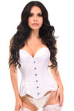 Daisy Corsets Top Drawer White Satin Steel Boned Overbust Corset - Daisy Corsets - Flyclothing LLC