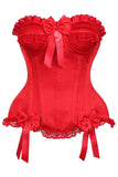 Daisy Corsets Top Drawer Red Satin Steel Boned Burlesque Corset - Daisy Corsets - Flyclothing LLC