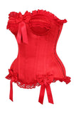 Daisy Corsets Top Drawer Red Satin Steel Boned Burlesque Corset - Daisy Corsets - Flyclothing LLC