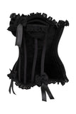 Daisy Corsets Top Drawer Black Velvet Steel Boned Burlesque Corset - Daisy Corsets - Flyclothing LLC
