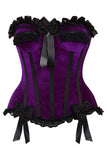 Daisy Corsets Top Drawer Purple Velvet Steel Boned Burlesque Corset - Daisy Corsets - Flyclothing LLC