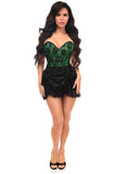 Daisy Corsets Top Drawer 2 PC Green Lace Steel Boned Corset & Skirt Set - Daisy Corsets - Flyclothing LLC