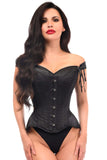 Daisy Corsets Top Drawer Black Satin Steel Boned Corset w/Straps - Daisy Corsets - Flyclothing LLC
