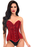 Daisy Corsets Top Drawer Dark Red Velvet Steel Boned Overbust Corset - Daisy Corsets - Flyclothing LLC