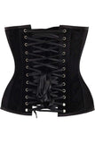 Daisy Corsets Top Drawer Black Velvet Steel Boned Overbust Corset - Daisy Corsets - Flyclothing LLC