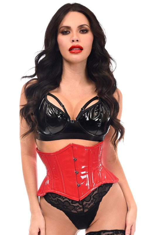 Daisy Corsets Top Drawer Red Patent Steel Boned Mini Cincher Under Bust Corset - Daisy Corsets - Flyclothing LLC