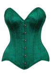 Daisy Corsets Top Drawer Dark Green Satin Steel Boned Overbust Corset - Daisy Corsets - Flyclothing LLC