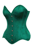 Daisy Corsets Top Drawer Dark Green Satin Steel Boned Overbust Corset - Daisy Corsets - Flyclothing LLC