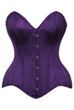 Daisy Corsets Top Drawer Dark Purple Satin Steel Boned Overbust Corset - Daisy Corsets - Flyclothing LLC