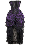 Daisy Corsets Top Drawer Steel Boned Purple w/Black Lace Bustle Corset Dress - Daisy Corsets - Flyclothing LLC