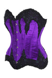 Daisy Corsets Top Drawer Purple Velvet & Beaded Steel Boned Overbust Corset - Daisy Corsets - Flyclothing LLC
