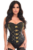 Daisy Corsets Top Drawer Black Brocade & Gold Spikes Steel Boned Corset - Daisy Corsets - Flyclothing LLC