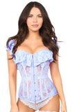 Daisy Corsets Top Drawer Lt Blue Sheer Lace Steel Boned Corset - Daisy Corsets - Flyclothing LLC
