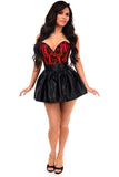 Daisy Corsets Top Drawer 2 PC Red Lace Steel Boned Corset & Satin Skirt Set - Daisy Corsets - Flyclothing LLC