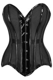 Daisy Corsets Top Drawer Black Mesh Net w/Patent Steel Boned Overbust Corset - Daisy Corsets - Flyclothing LLC