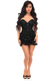 Daisy Corsets Top Drawer 2 PC Black Lace Steel Boned Corset & Skirt Set - Daisy Corsets - Flyclothing LLC