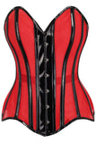 Daisy Corsets Top Drawer Red Mesh Net w/Patent Steel Boned Overbust Corset - Daisy Corsets - Flyclothing LLC