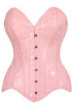 Daisy Corsets Top Drawer Lt Pink Patent Leather Steel Boned Overbust Corset - Daisy Corsets - Flyclothing LLC