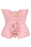 Daisy Corsets Top Drawer Lt Pink Patent Leather Steel Boned Overbust Corset - Daisy Corsets - Flyclothing LLC