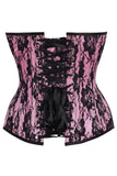 Daisy Corsets Top Drawer Pink Satin w/Black Lace Overlay Steel Boned Overbust Corset - Daisy Corsets - Flyclothing LLC