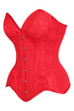 Daisy Corsets Top Drawer Red Satin w/Red Lace Overlay Steel Boned Overbust Corset - Daisy Corsets - Flyclothing LLC